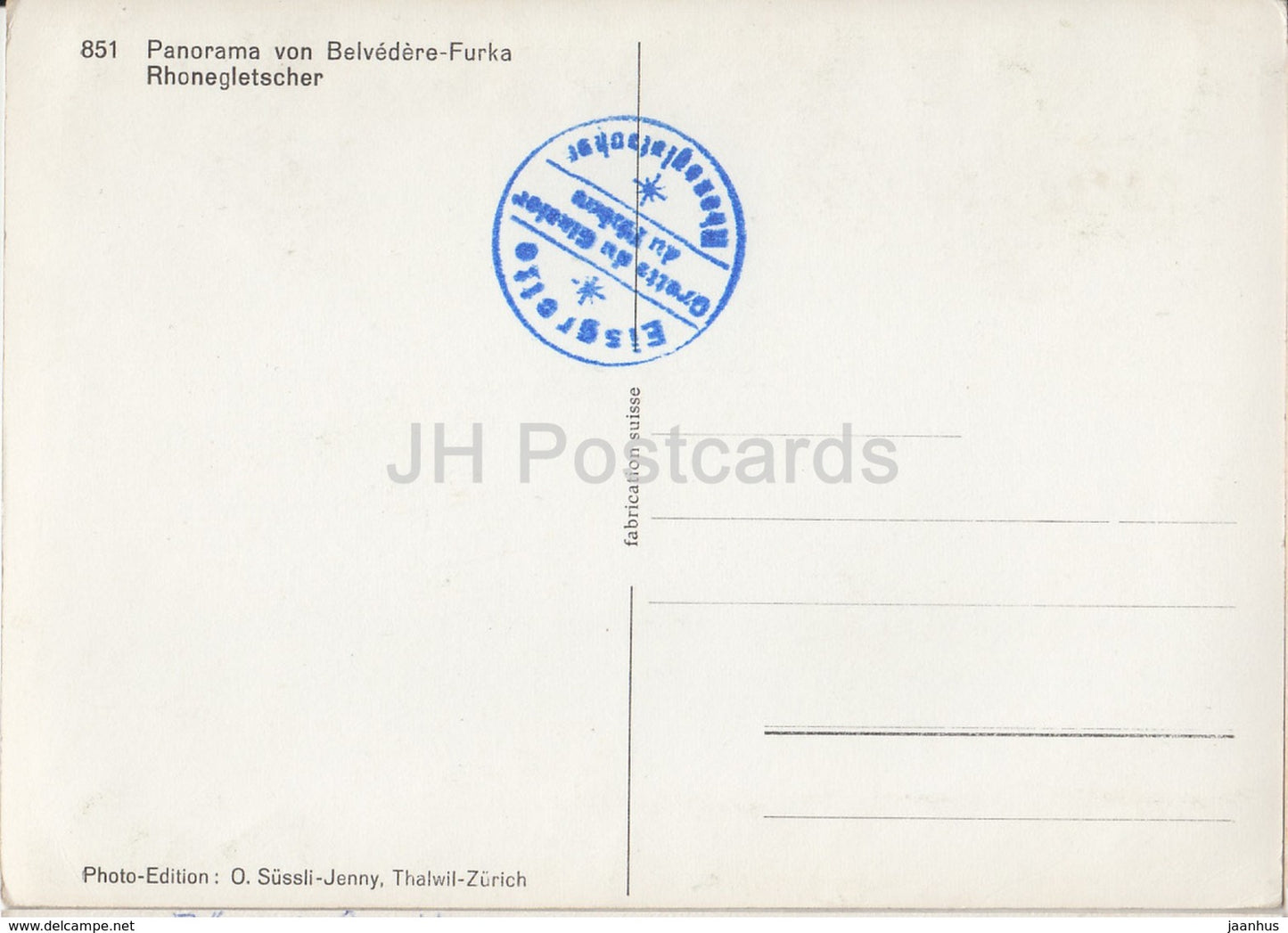 Panorama von Belvedere-Furka - Rhonegletscher - 851 - Switzerland - old postcard - unused