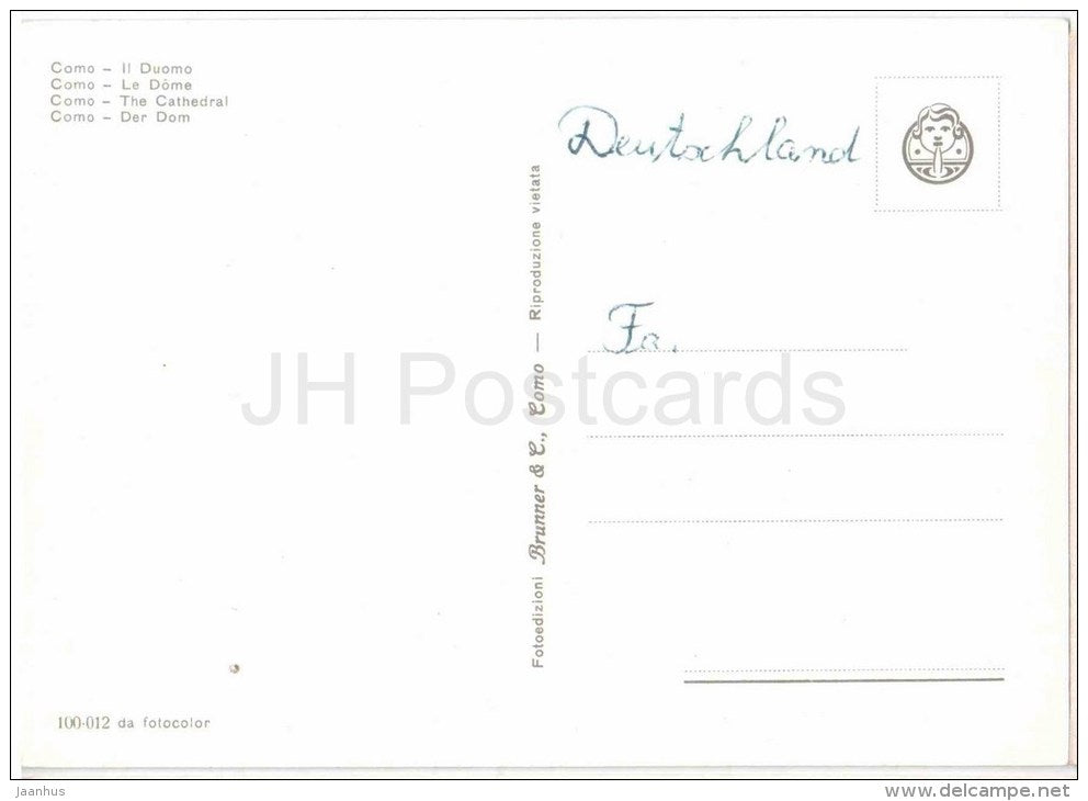 Il Duomo - cathedral - Como - Lombardia - 100-012 - Italia - Italy - unused - JH Postcards