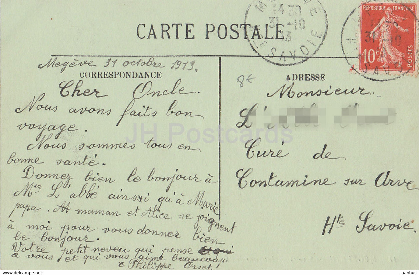 Megeve - Interieur de l'Eglise - 17 - church - old postcard - 1913 - France - used