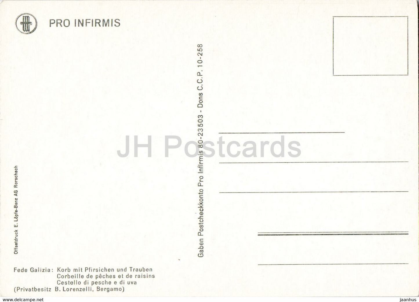 painting by Fede Galizia - Korb mit Pfirsichen und Trauben - peach - Italian art - Germany - unused