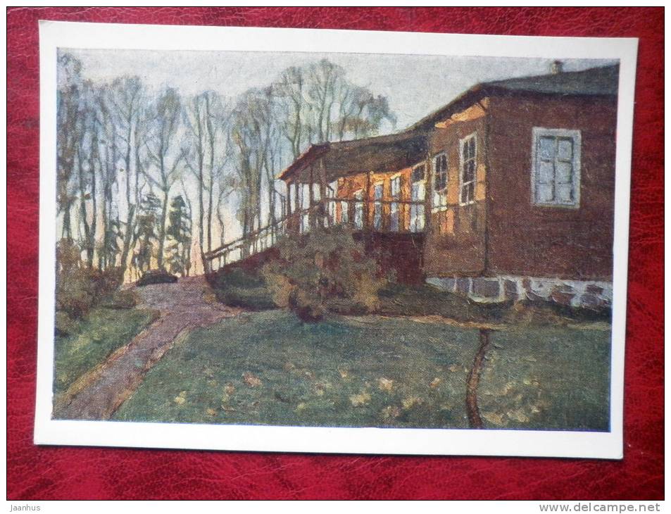 Painting by S. Y. Zhukovsky - autumn evening, 1905 - russian art - unused - JH Postcards