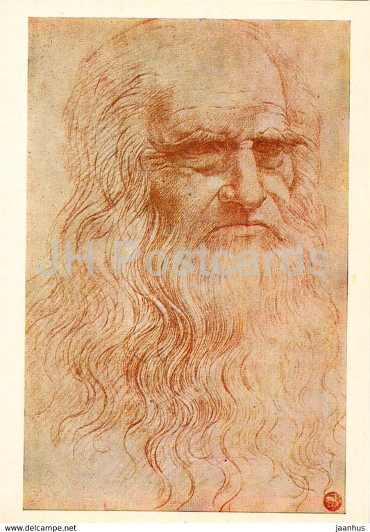 painting by Leonardo da Vinci - Self portrait - Italian art - 1978 - Russia USSR - unused - JH Postcards