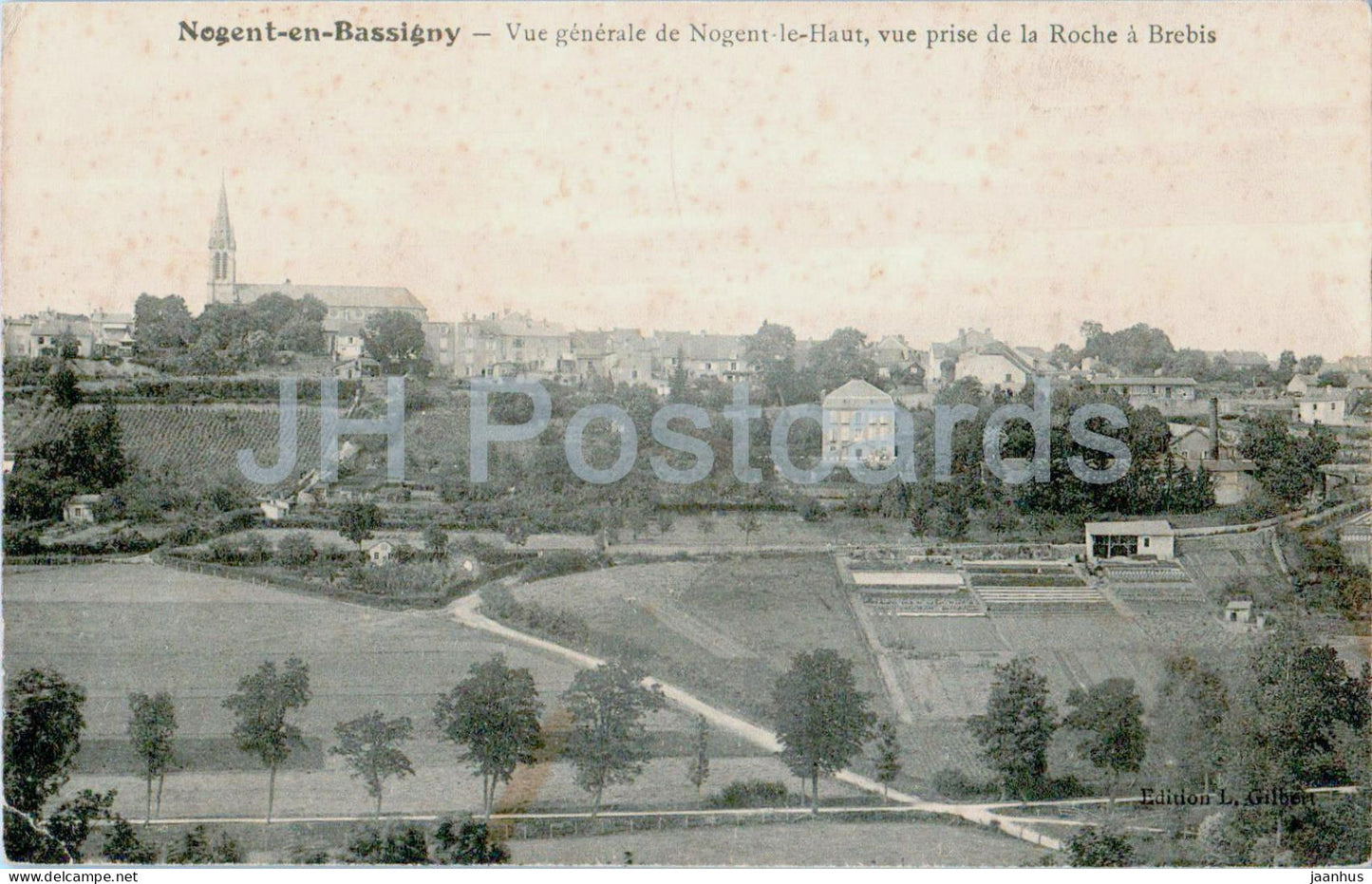 Nogent en Bassigny - Vue Generale de Nogent le Haut - vue prise de la Roche a Berbis old postcard - 1908 - France - used - JH Postcards