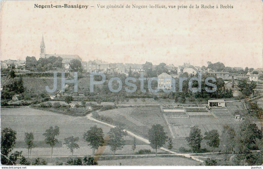 Nogent en Bassigny - Vue Generale de Nogent le Haut - vue prise de la Roche a Berbis old postcard - 1908 - France - used - JH Postcards