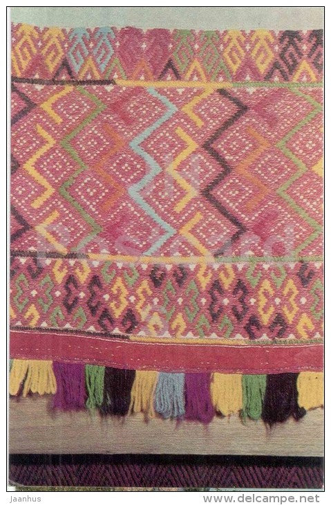 Khaluy village - fragment of haying shirt - handicraft - Kargopol - 1970 - Russia USSR - unused - JH Postcards
