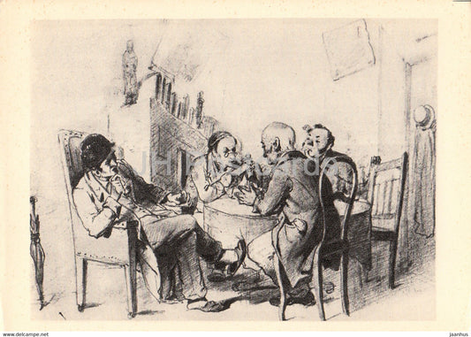 drawing by V. Perov - Politicians - Russian art - 1962 - Russia USSR - unused - JH Postcards