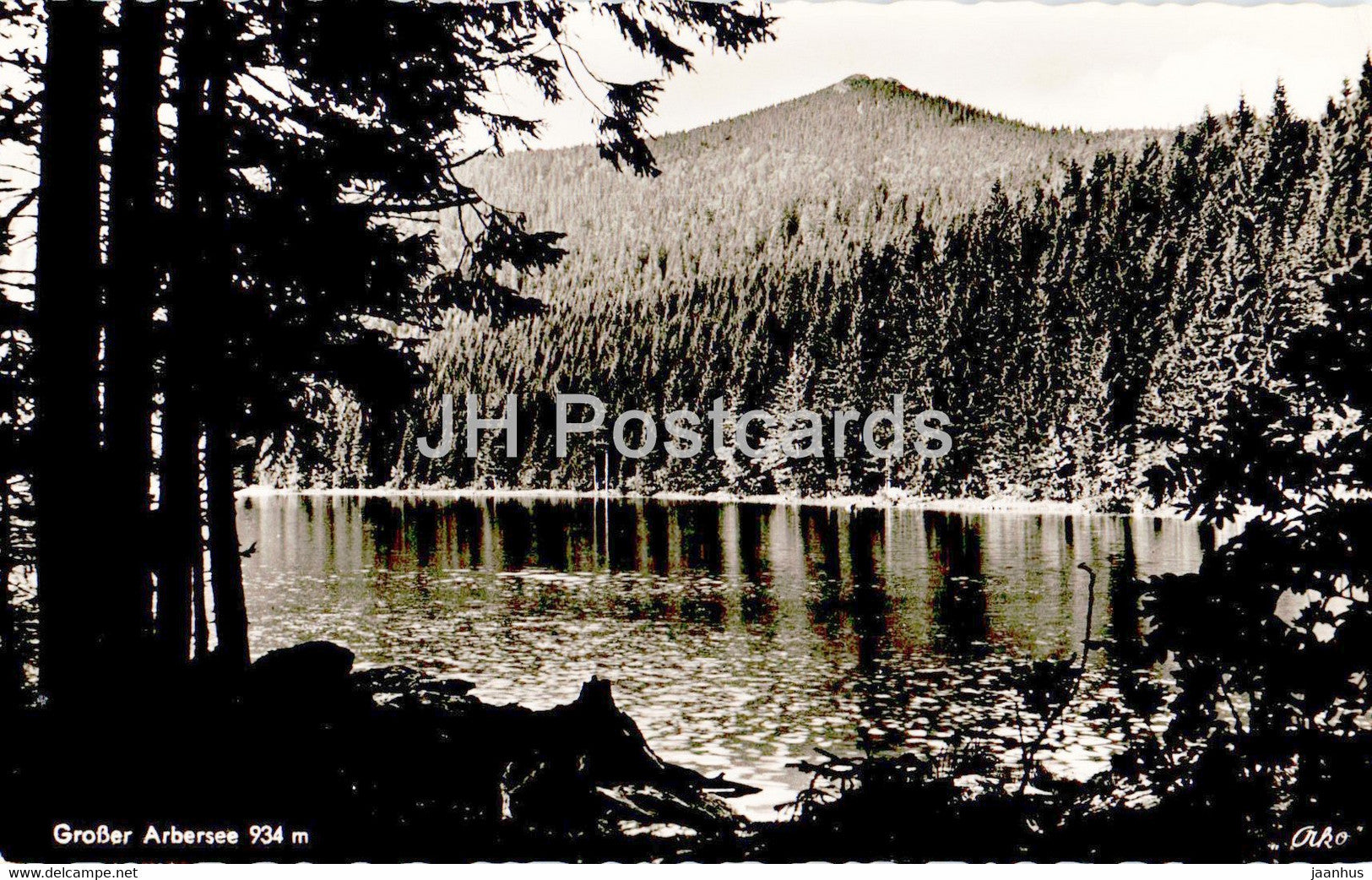 Grosser Arbersee 934 m - Arbergipfel - old postcard - 1956 - Germany - used - JH Postcards