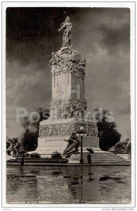 monumento de los Espanoles - Monument to the Carta Magna and Four Regions - Buenos Aires - Argentina - used in 1927 - JH Postcards
