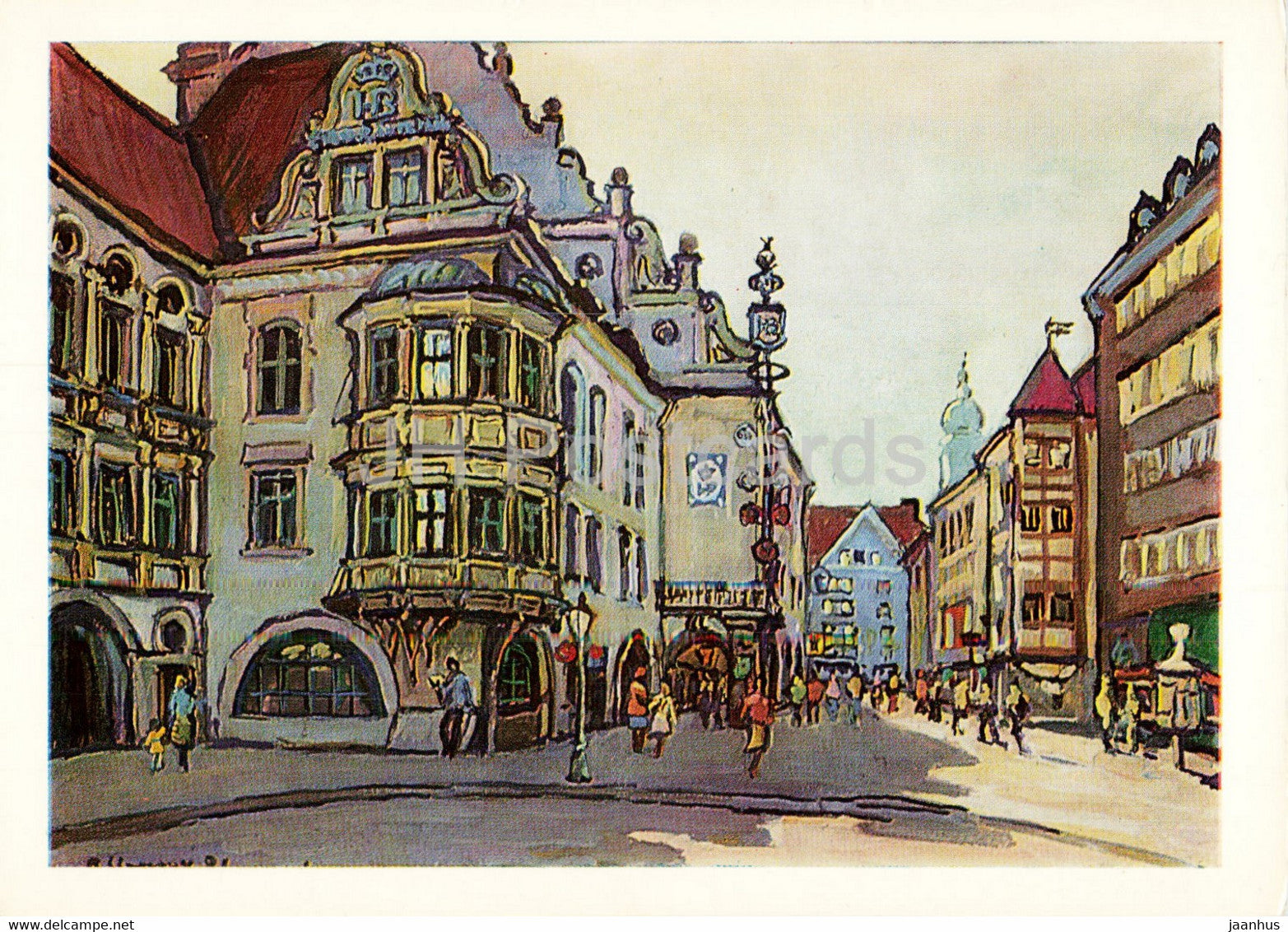 Lenin in Munchen - Munich - restaurant Hofbrauhaus - illustration - 1988 - Germany - unused - JH Postcards