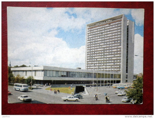 hotel Viru - cars Volga - Tallinn - 1979 - Estonia USSR - unused - JH Postcards