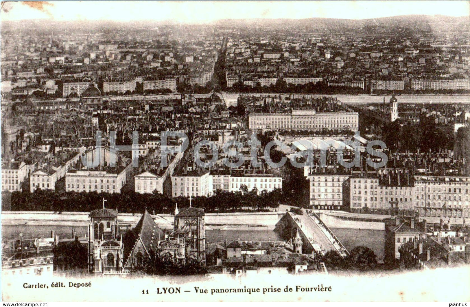 Lyon - Vue panoramique prise de Fourviere - 11 - old postcard - 1918 - France - used - JH Postcards