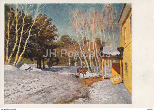 painting by I. Levitan - March Month - Russian art - Russia USSR - unused - JH Postcards