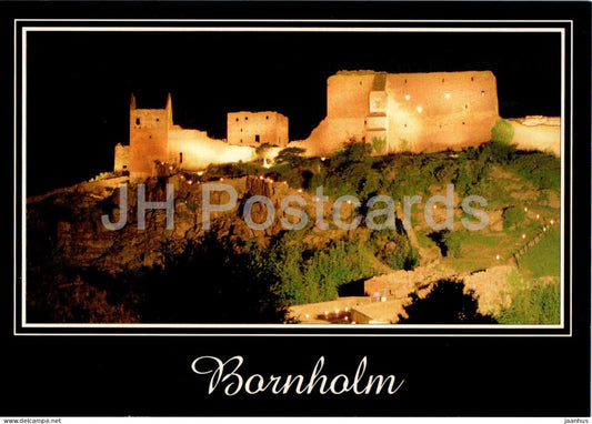 Bornholm - Hammershus Ruiner - illumineret - illuminated - ruins - 1155 - Denmark - unused - JH Postcards