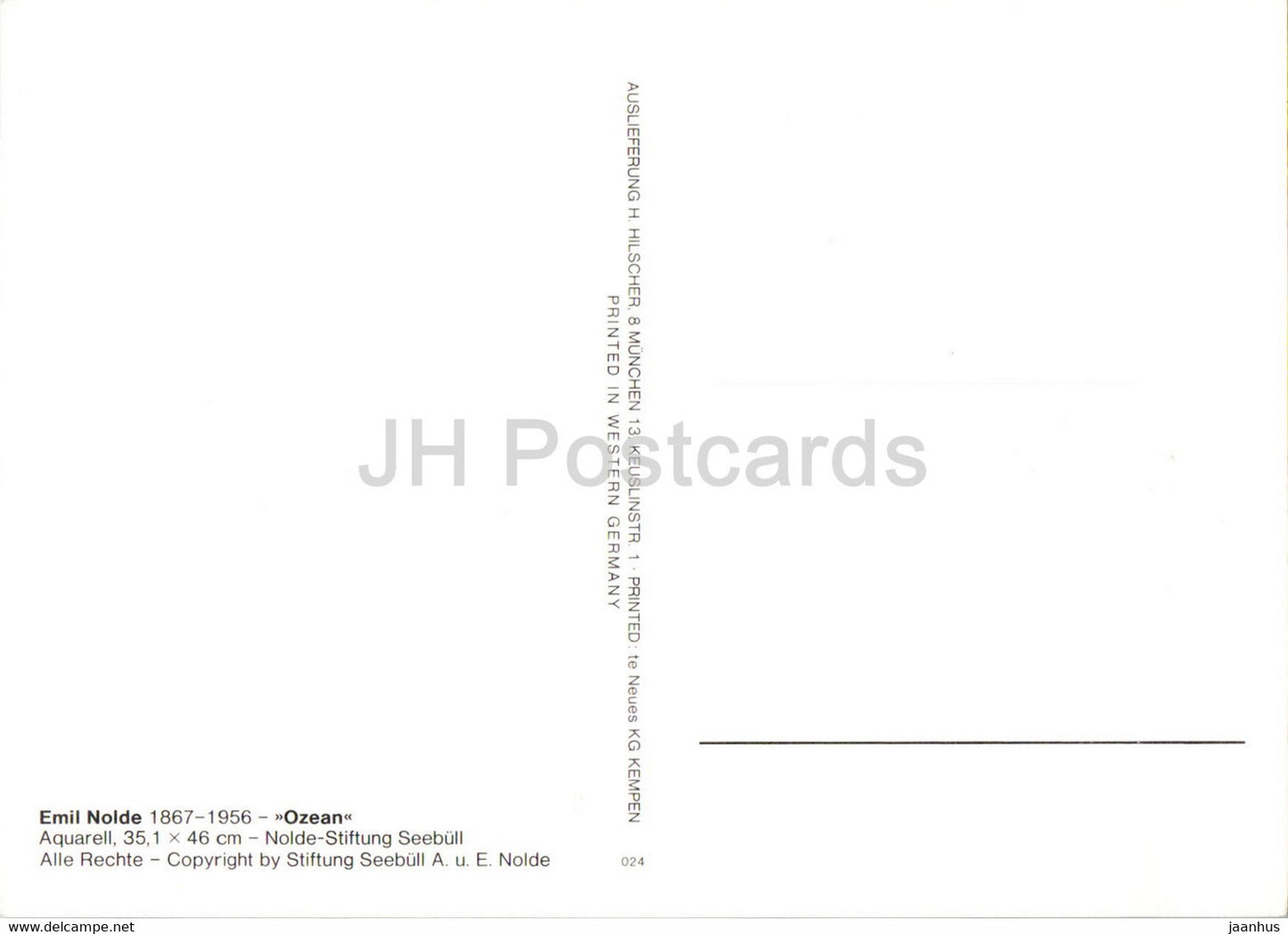 painting by Emil Nolde - Ozean - Ocean - German art - Germany – unused