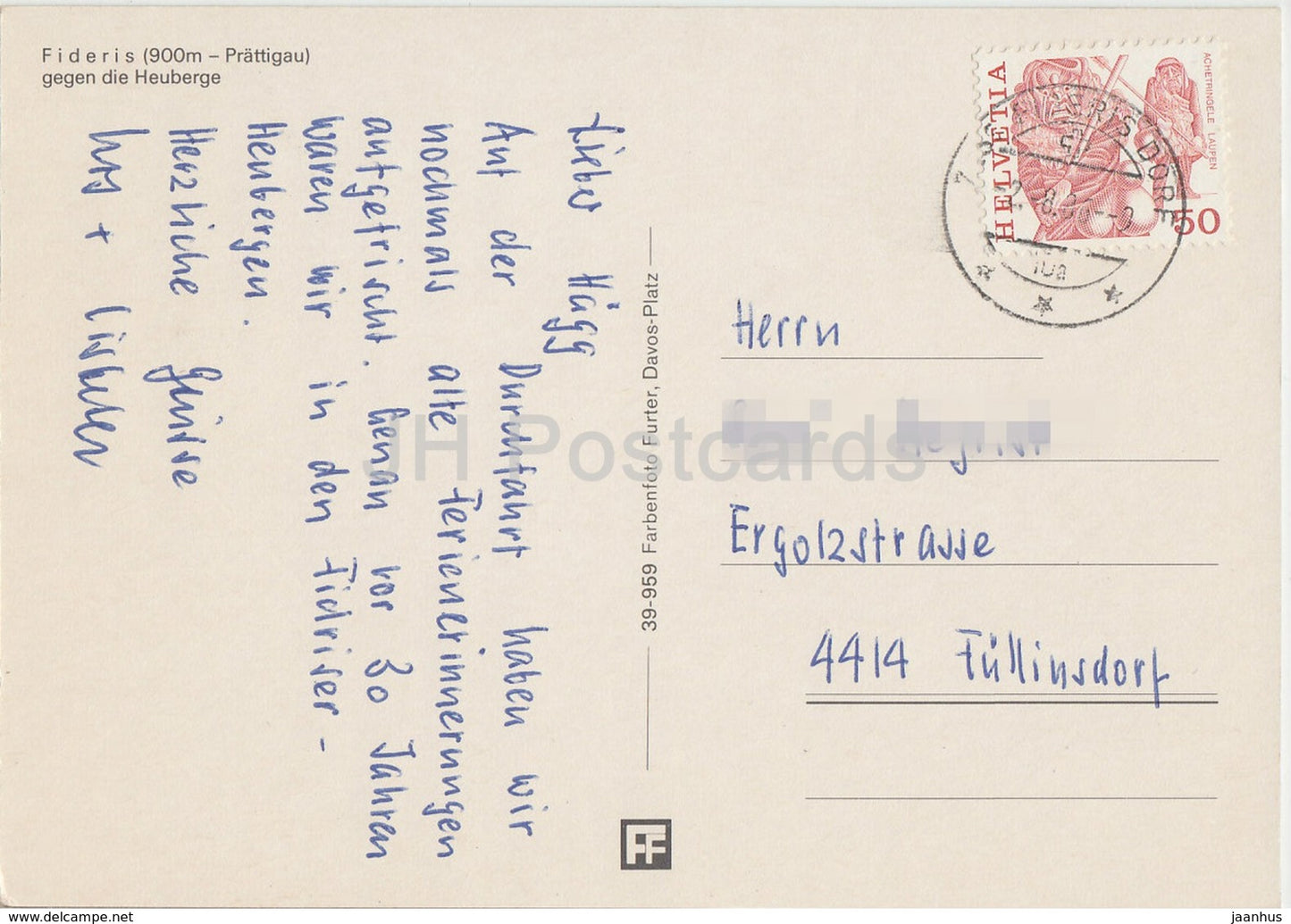 Fideris 900 m gegen die Heuberge - 1986 - Switzerland - used