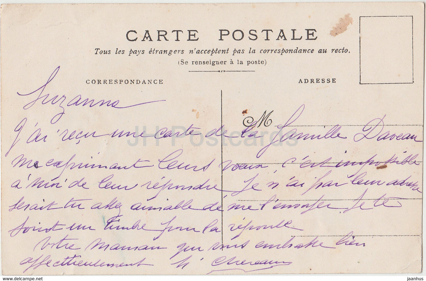 field flowers - 3 - illustration - old postcard - France - used