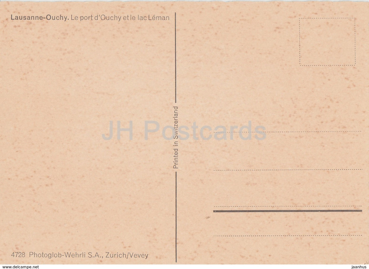 Lausanne Ouchy - Le Port d'Ouchy et le lac Leman - 4728 - Switzerland - unused