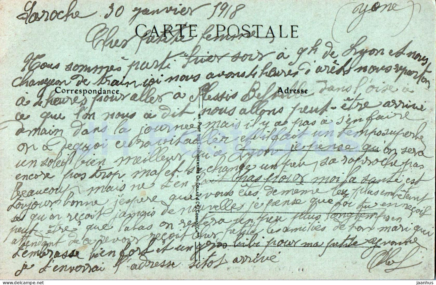 Lyon - Vue panoramique prise de Fourvière - 11 - carte postale ancienne - 1918 - France - oblitéré 