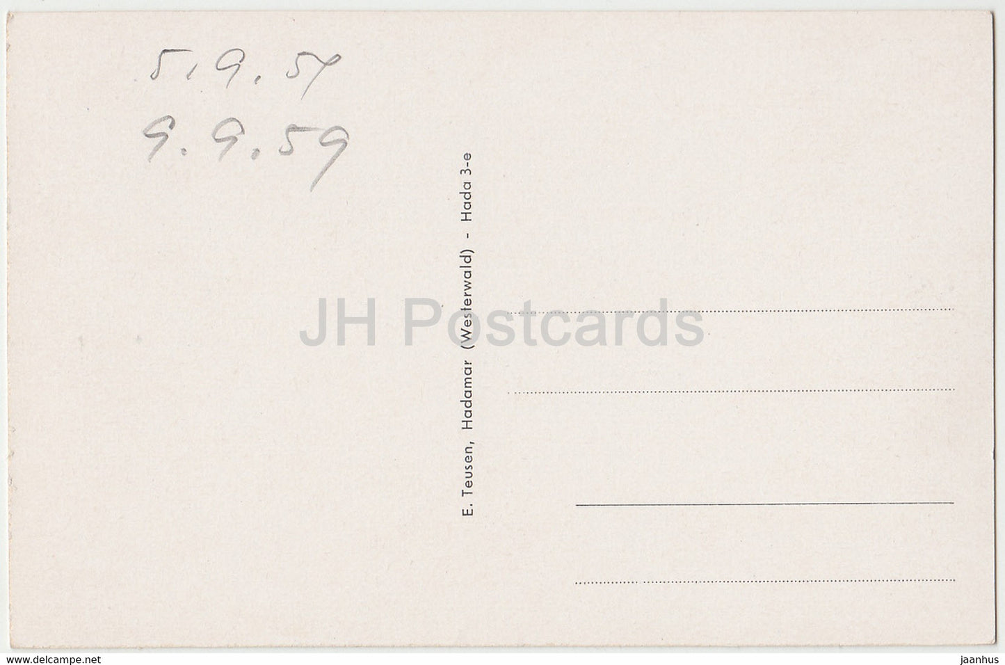 Hadamar im Westerwald - Schloss mit alter Brücke und Elbbach - Brücke - 1959 - Deutschland - unbenutzt