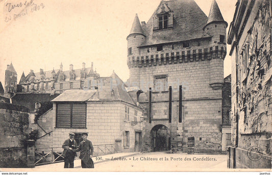Loches - Le Chateau et la Porte des Cordeliers - castle - 106 - old postcard - France - unused - JH Postcards