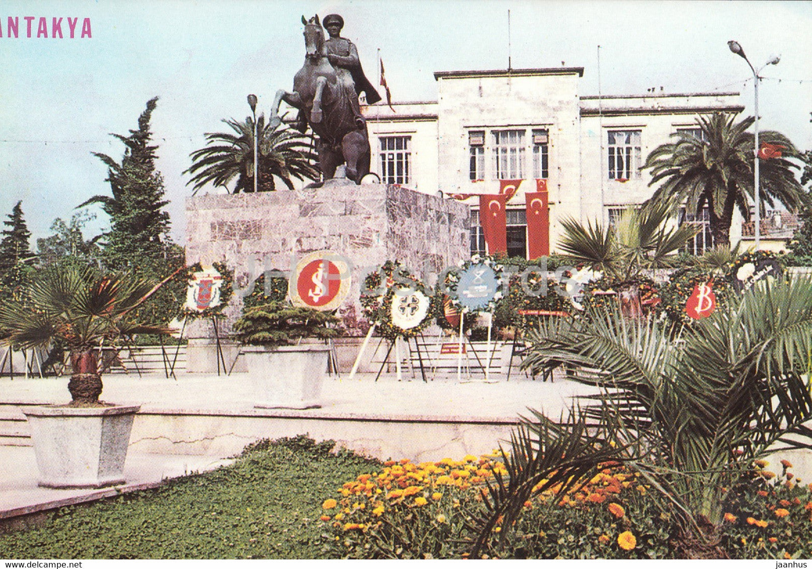 Antakya - Ataturk Monument - horse - 1984 - Turkey - used - JH Postcards