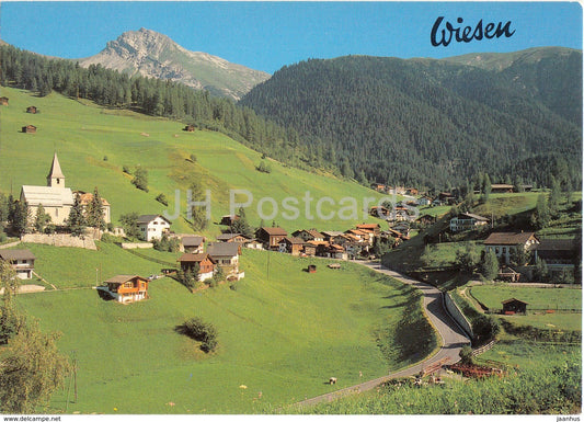 Wiesen 1437 m - Graubunden mit Valbellahorn - 1986 - Switzerland - used - JH Postcards