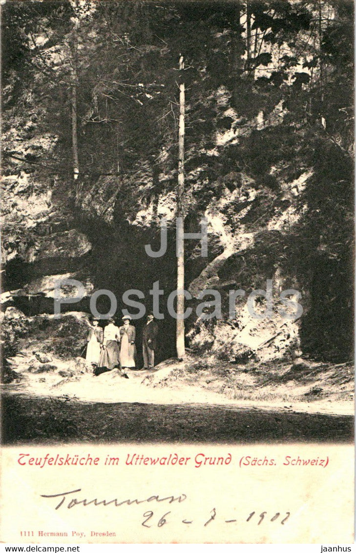 Teufelskuche im Uttewalder Grund - Sachs Schweiz - old postcard - 1902 - Germany - used - JH Postcards