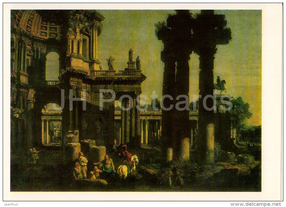 painting by Bernardo Bellotto - Ruins of a Temple - Italian art - Russia USSR - 1984 - unused - JH Postcards