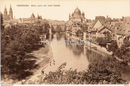 Nurnberg - Nuremberg - Blick nach der Insel Schutt - 2231 - old postcard - Germany - unused - JH Postcards