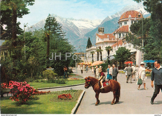 Merano - Meran - passeggiata - Promenade - Kurpromenade - pony - Italy - 1969 - used - JH Postcards