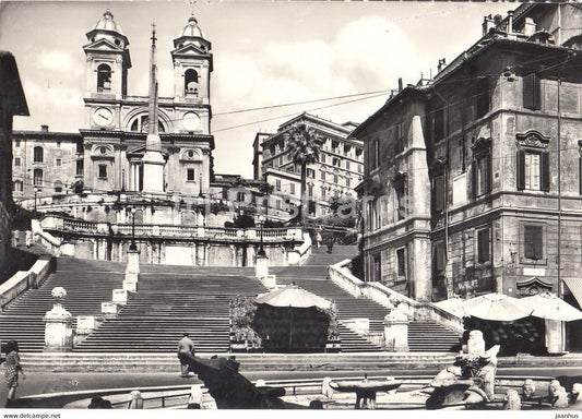 Roma - Rome - Trinita dei Monti  - The Trinity of the mountains - old postcard - 1956 - Italy - used - JH Postcards