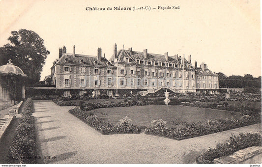 Chateau de Menars - Facade Sud - castle - old postcard - France - unused - JH Postcards