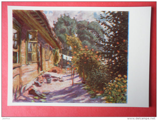 painting by Petras Kalpokas - Fisherman`s Cottage in Nida . 1926 - lithuanian art - unused - JH Postcards