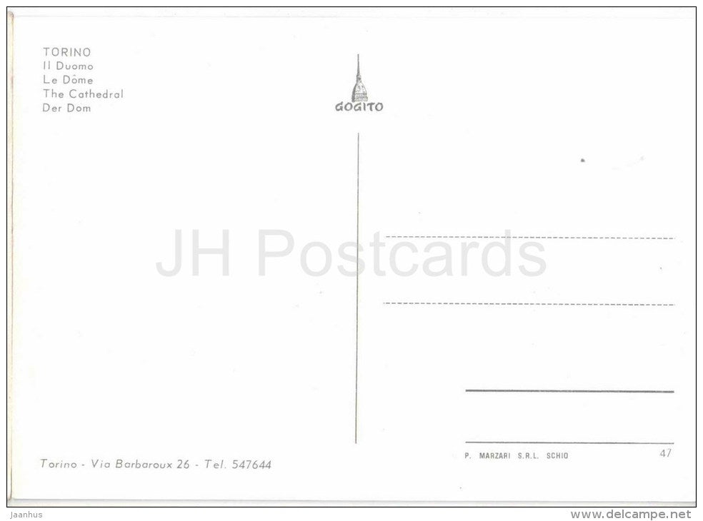 Il Duomo - The Cathedral - Torino - Piemonte - 47 - Italia - Italy - unused - JH Postcards