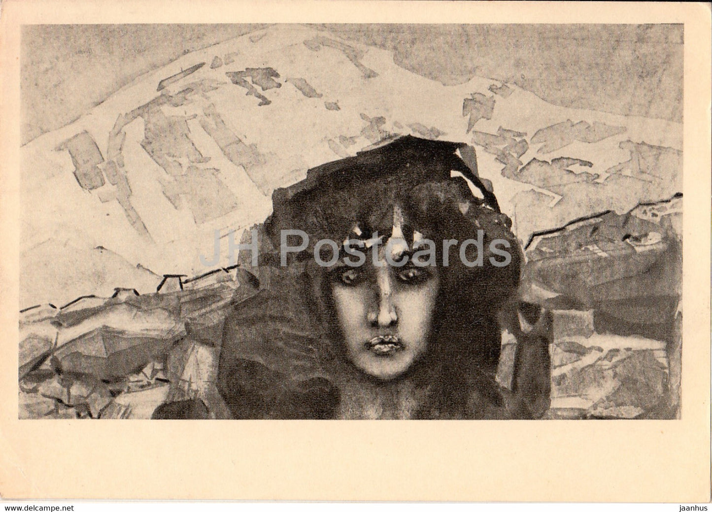 illustration by M. Vrubel - Demon by Lermontov - 1962 - Russia USSR - unused - JH Postcards