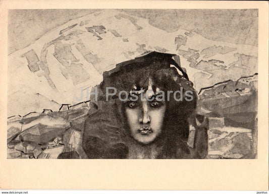 illustration by M. Vrubel - Demon by Lermontov - 1962 - Russia USSR - unused - JH Postcards