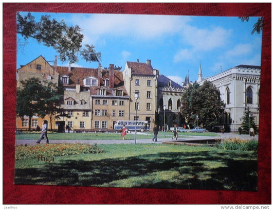 Latvian State Philharmonic Hall - bus - Riga - 1985 - Latvia USSR - unused - JH Postcards