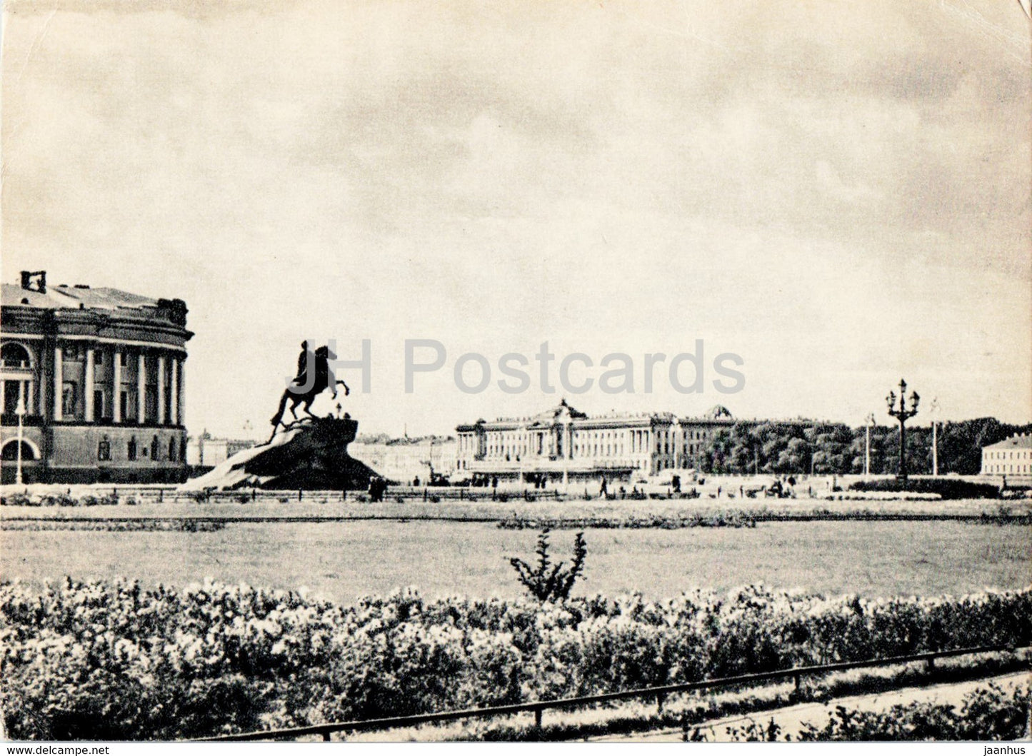 Leningrad - St Petersburg - Decembrists square - old postcard - 1957 - Russia USSR - unused - JH Postcards