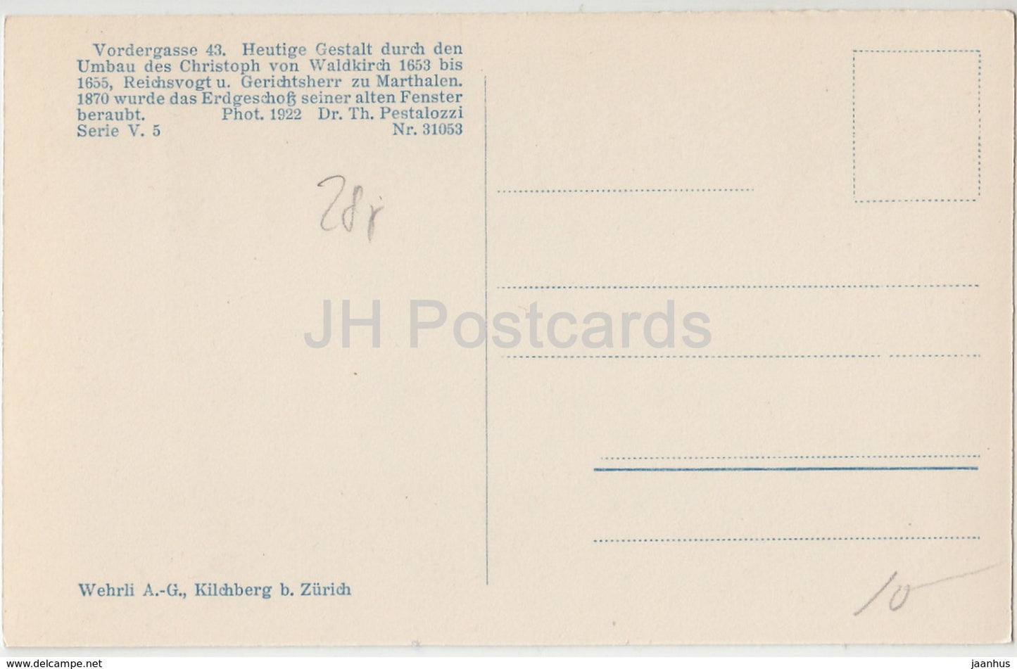 Haus zum Sittich in Schaffhausen - Switzerland - old postcard - unused