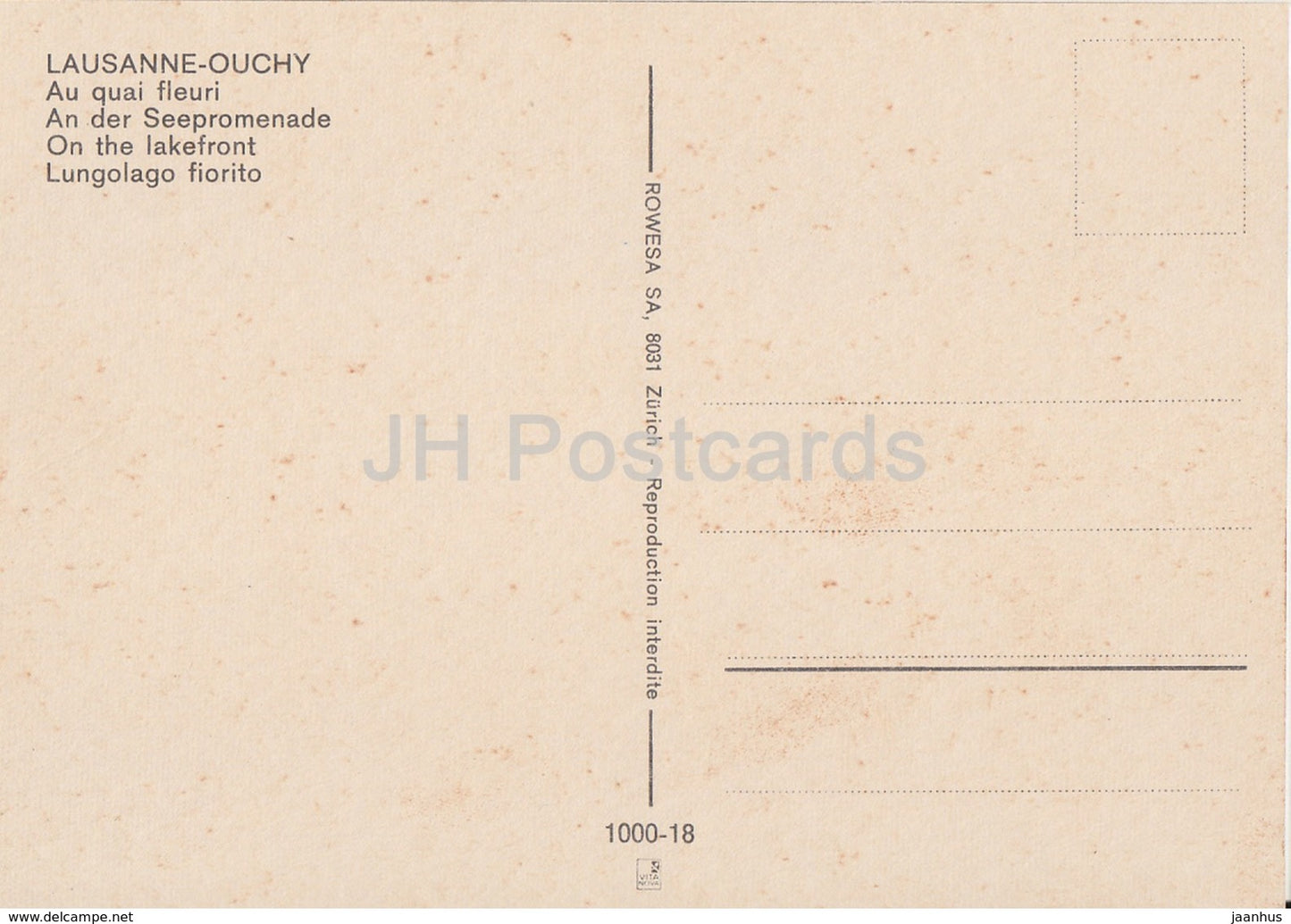 Lausanne Ouchy - Au quai fleuri - on the lakefront - Switzerland - unused