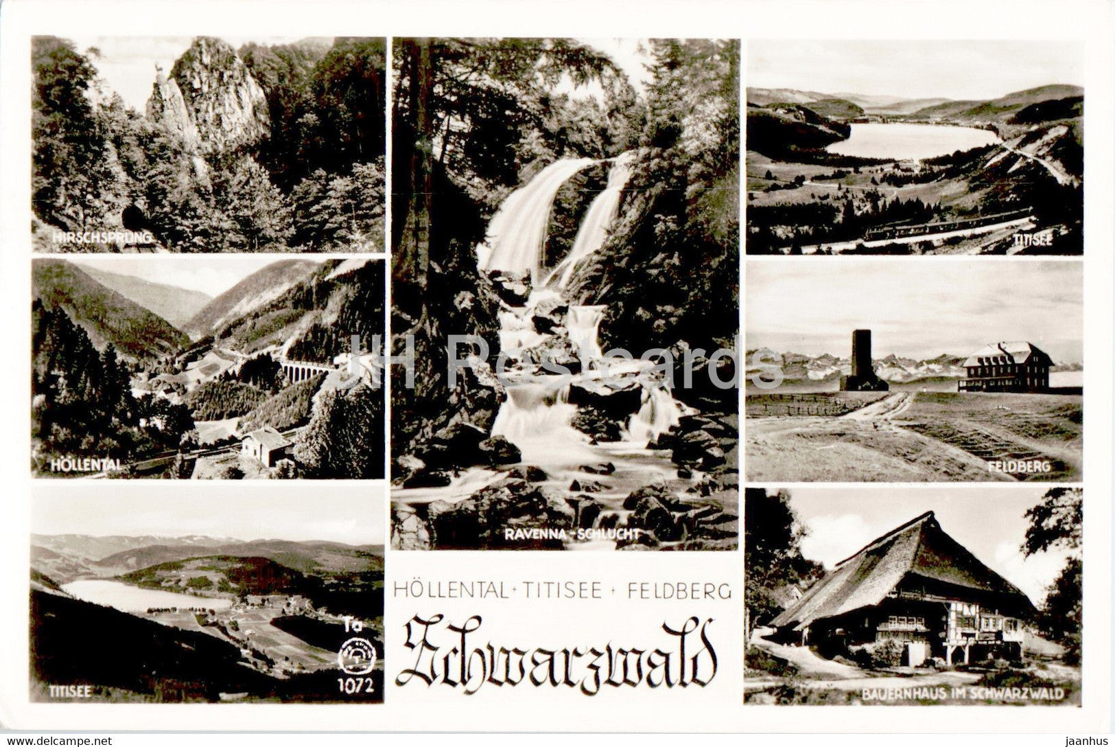 Hollental - Titisee - Feldberg - Schwarzwald - Hirschsprung - Ravenna Schlucht - old postcard - Germany - used - JH Postcards