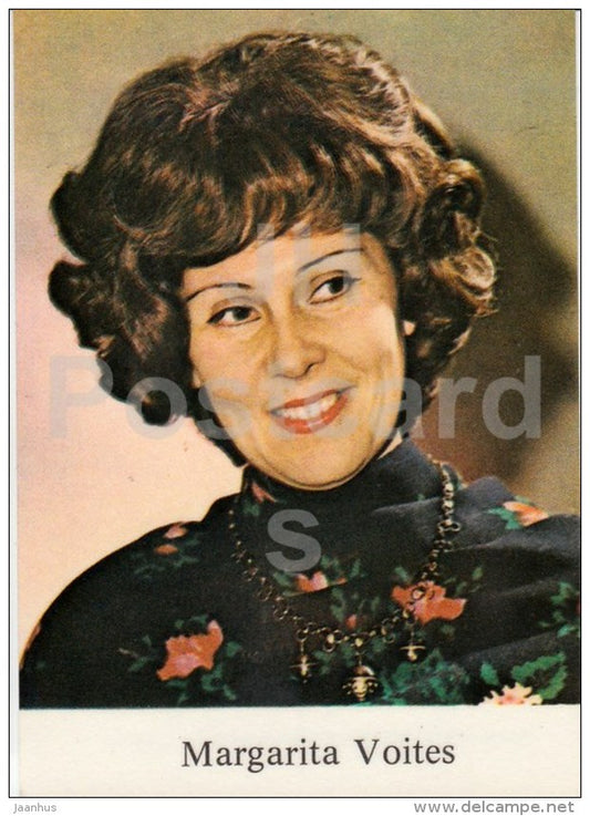 Estonian Singer Margarita Voites - mini card - 1979 - Estonia USSR - unused - JH Postcards