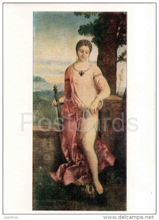 painting by Giorgione - Judith - woman - italian art - unused - JH Postcards