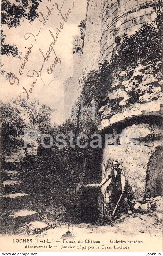 Loches - Fosses du Chateau - Galeries Secretes Decouvertes - old postcard - France - used - JH Postcards