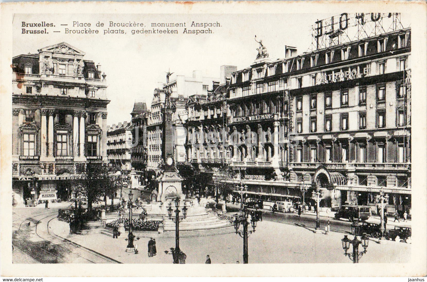Bruxelles - Brussels - Place de Brouckere monument Anspach - old postcard - Belgium - unused - JH Postcards