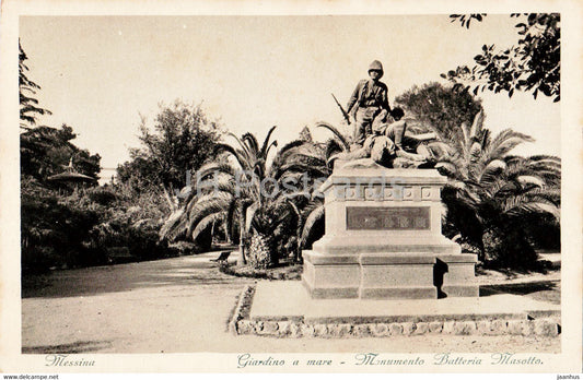 Messina - Giardino a Mare - Monumento Batteria Masotto - monument - old postcard - Italy - unused - JH Postcards