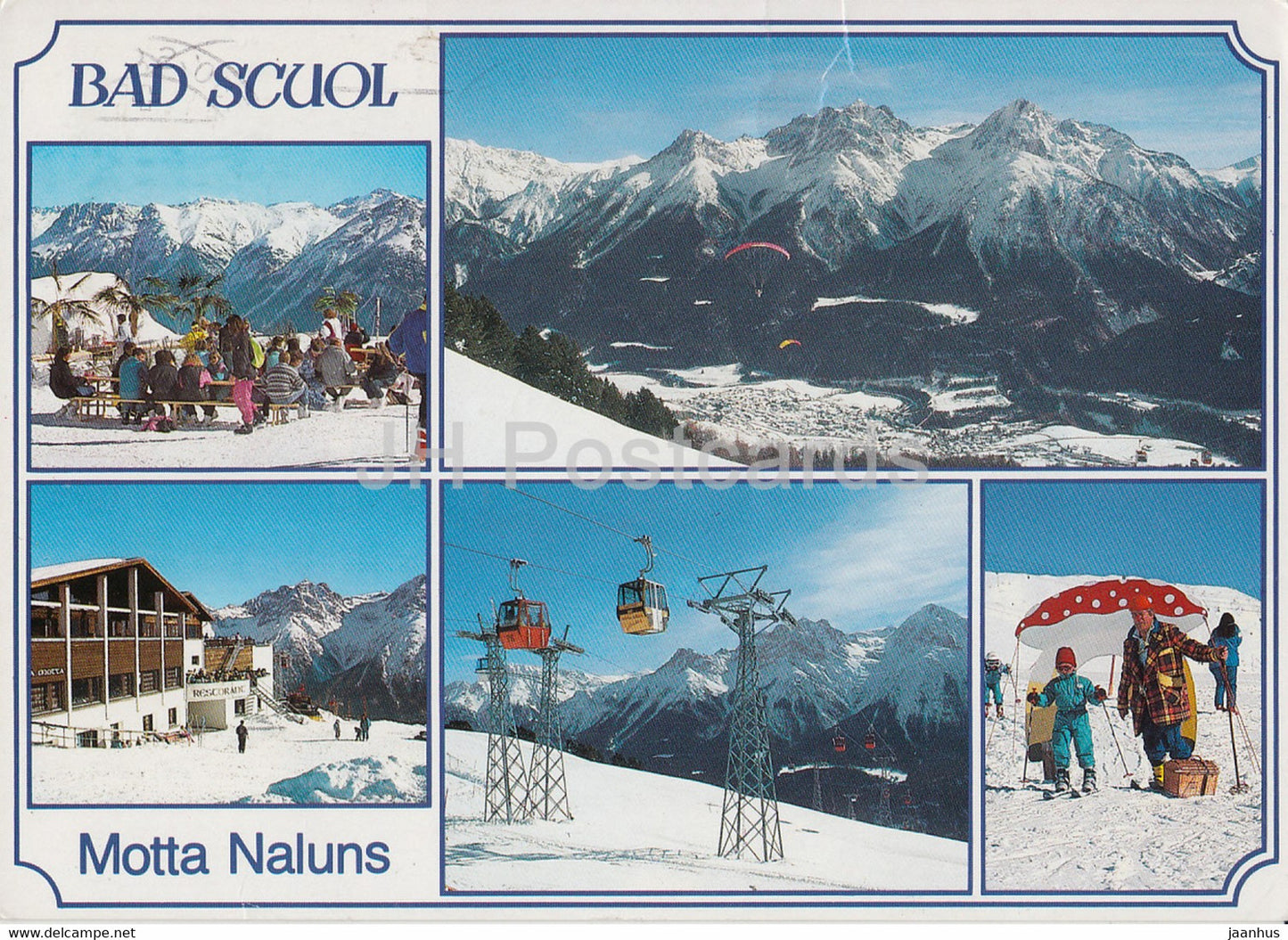 Bad Scuol - Motta Naluns - Engiadina Bassa - cable car - multiview - 5014 - 1994 - Switzerland - used - JH Postcards
