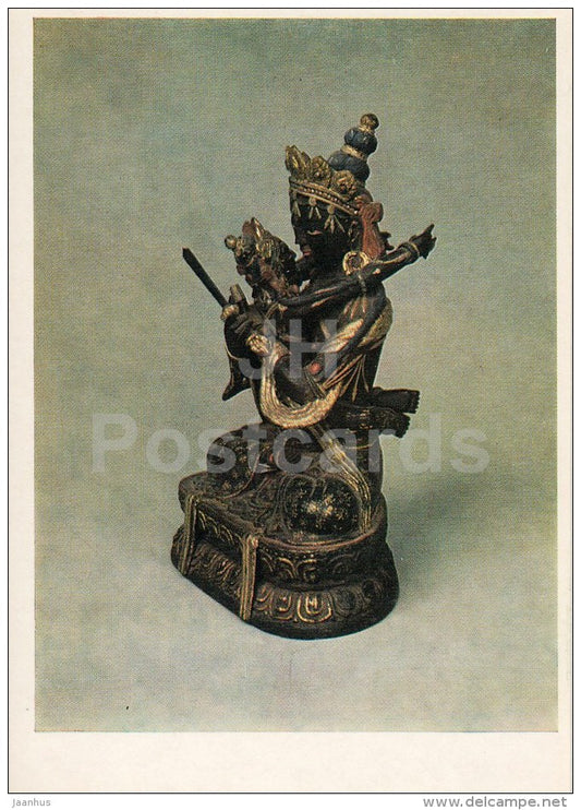 statue of Buddha Vajradhara - Tibetan art - Tibet - 1986 - Russia USSR - unused - JH Postcards