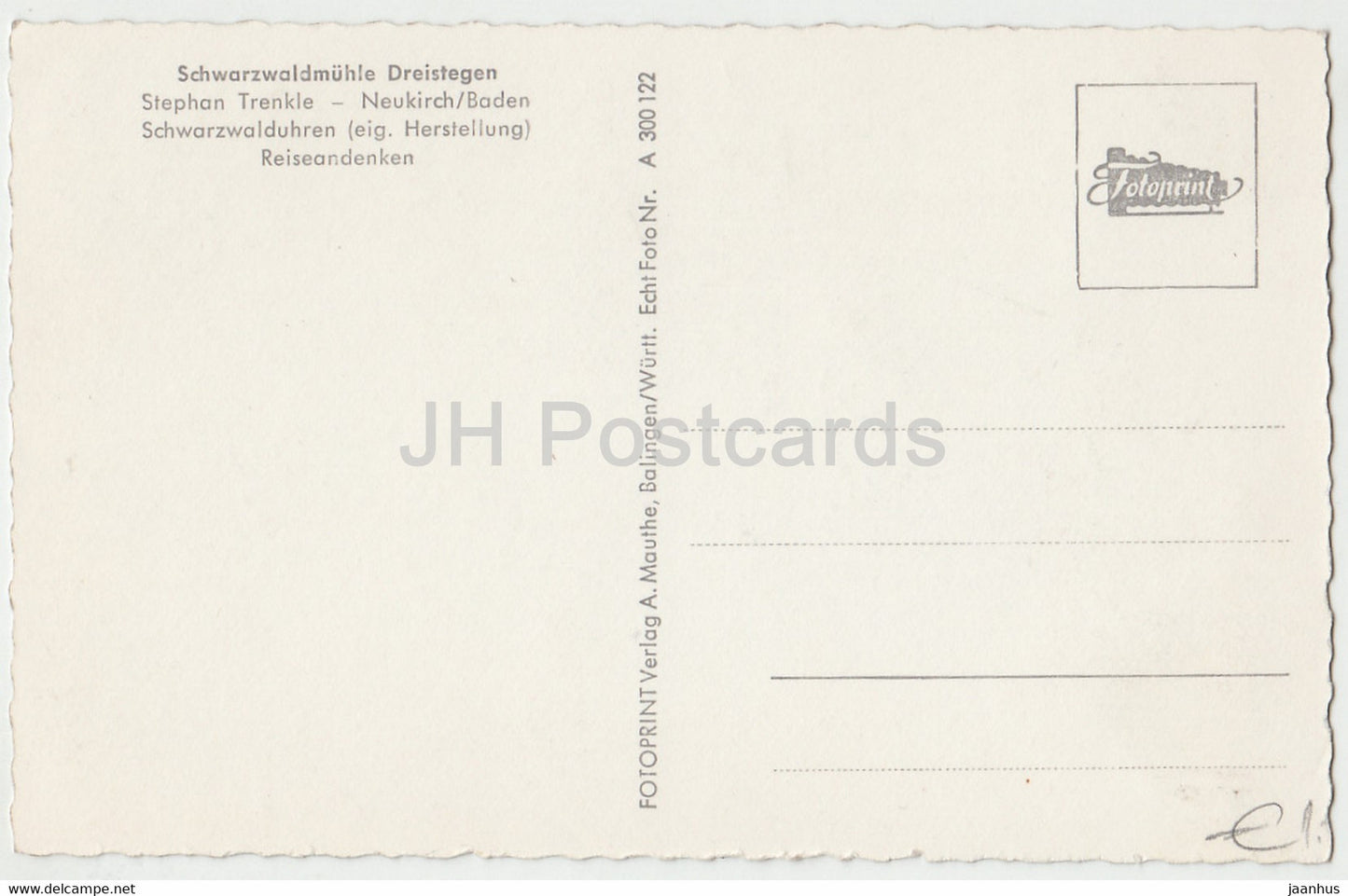 Schwarzwaldmuhle Dreistegen - watermill - Germany - unused
