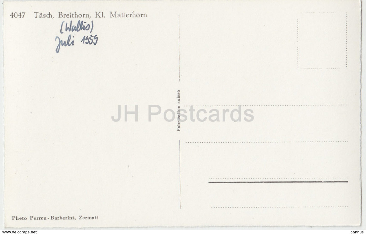 Täsch - Breithorn - Kl. Matterhorn - 4047 - Schweiz - 1959 - gebraucht